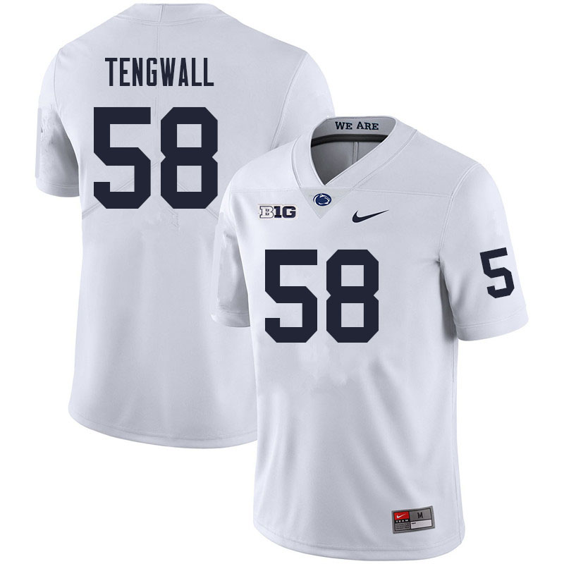 Men #58 Landon Tengwall Penn State Nittany Lions College Football Jerseys Sale-White